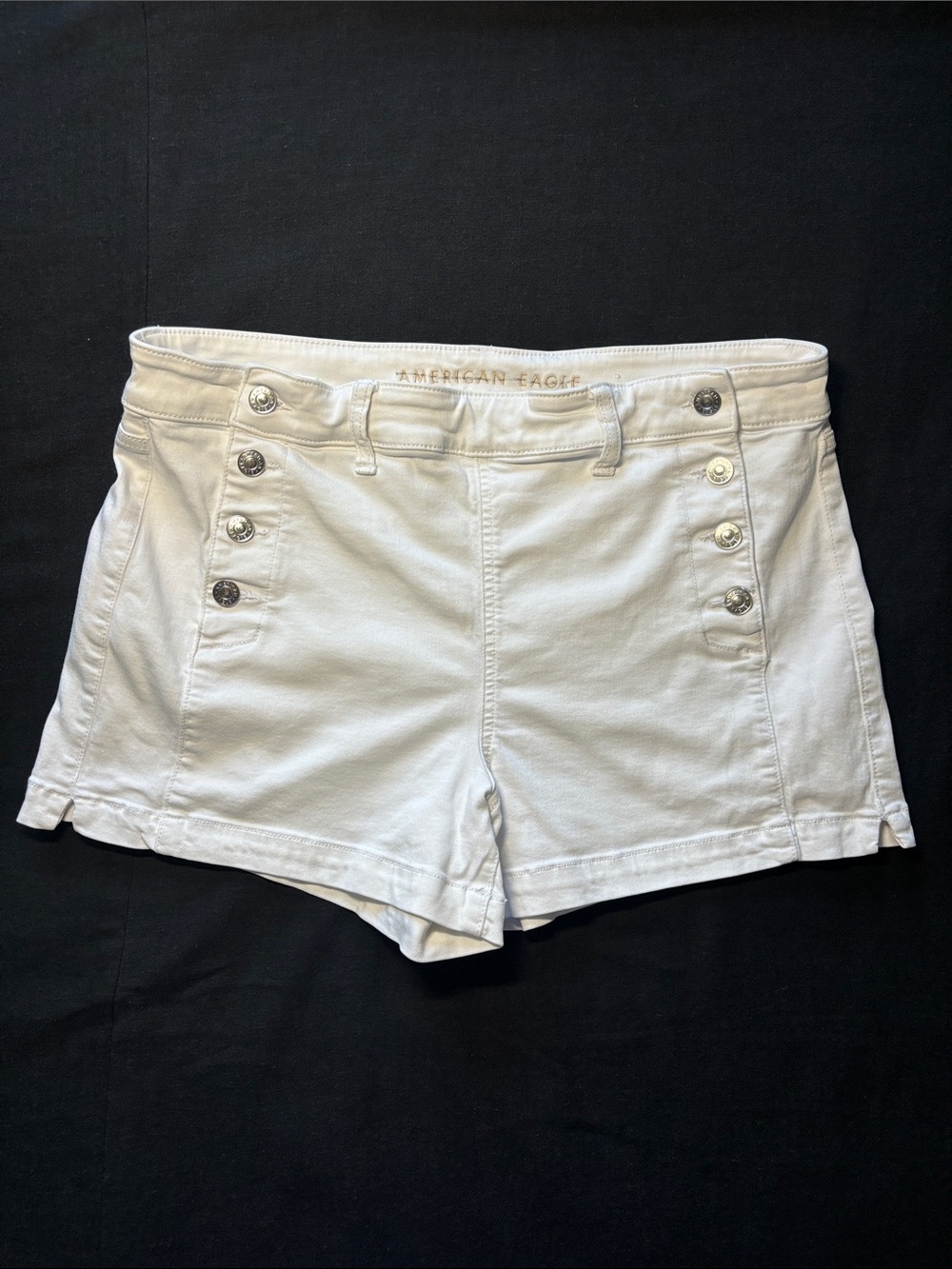 American Eagle Outfitters White Sailor-Style Women's Jean Shorts